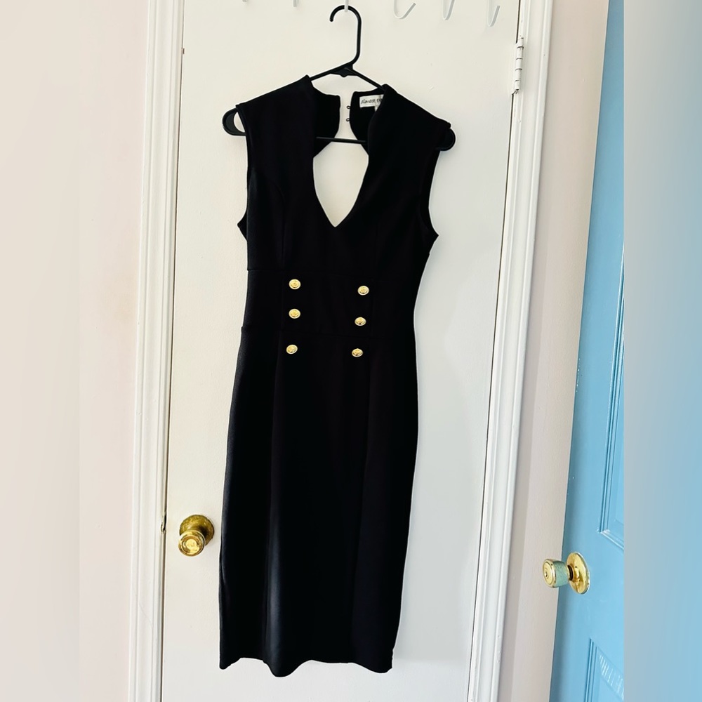 Elegant black dress w gold Appliances from almost famous